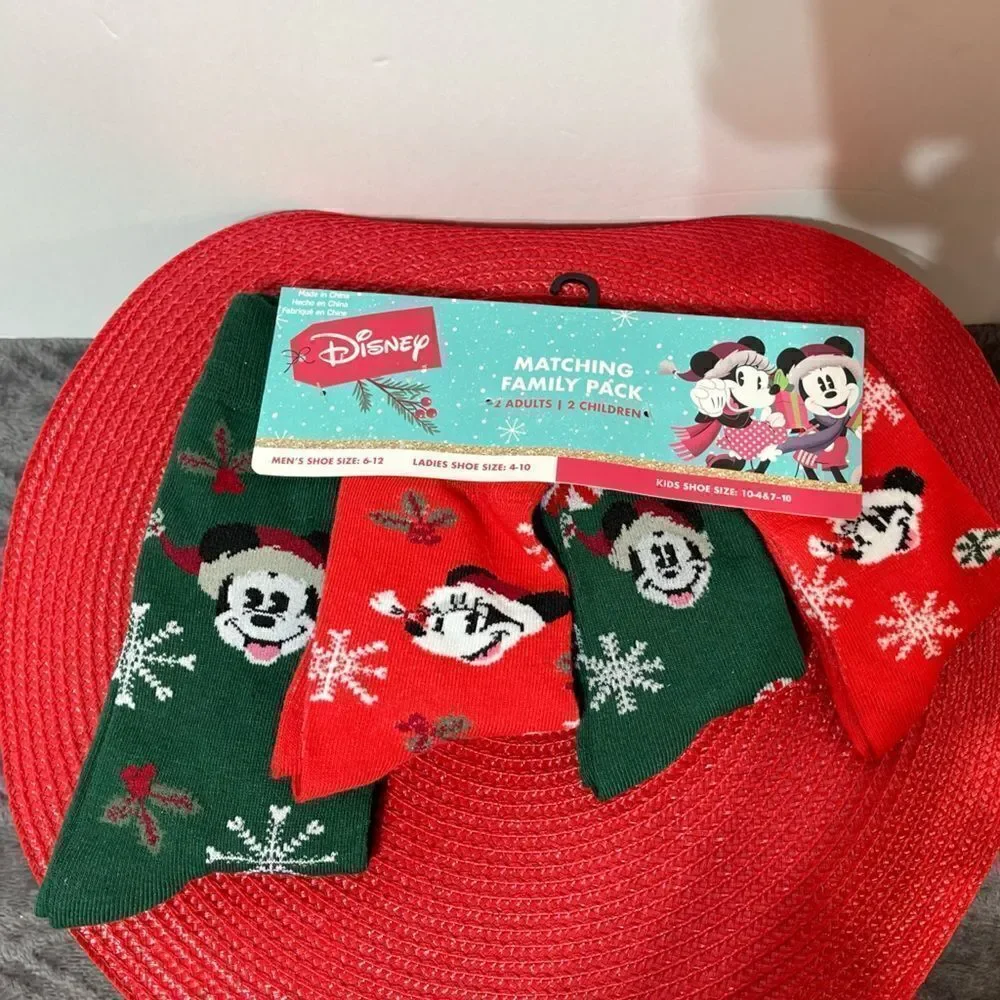 Disney Mickey Mouse Family Pack of socks set of 4 NWT